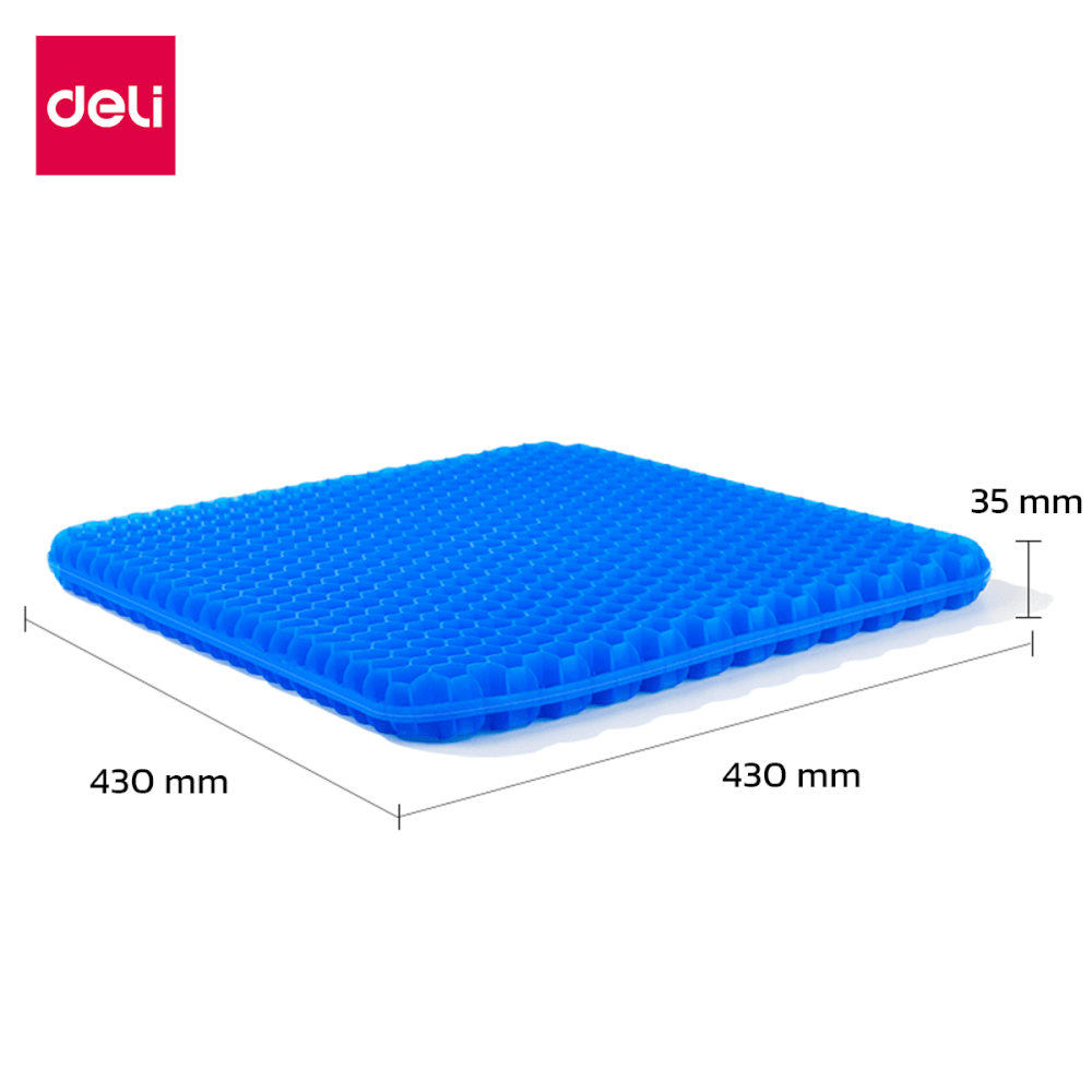 เบาะรองนั่งเจล DELI VS759-BL-01 ขนาด 43X43X3.5 CM